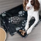 Personalised Dog Paw Print Fleece Blanket Cream