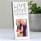 Personalised Small Live Love Laugh Silver Portrait Photo Frame Silver