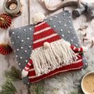 Wool Couture Christmas Gnome Cushion Knitting Kit Grey