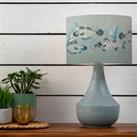 Agri Table Lamp with Barbeau Shade Seafoam (Blue)