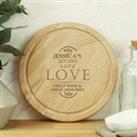 Personalised Full of Love Wooden Chopping Board Natural