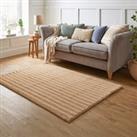 Carved Faux Fur Two Tone Rug Warm Sand