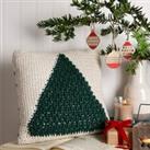 Wool Couture Christmas Tree Cushion Crochet Kit Natural