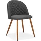 Astrid Dining Chair, Flatweave Fabric Astrid Charcoal