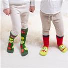 totes Pack of 2 Toasties Kids Original Monster Slipper Socks MultiColoured