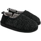 totes Quilted Black Full Back Slippers With EVA Sole Black
