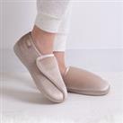 Isotoner Sparkle Velour Closed Back Slippers With Velcro Opening Mink