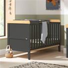 Rio Cot Bed with Cot Top Changer and Mattress Dark Grey