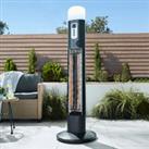 Amber Outdoor Pedestal Heater with Remote Control Black