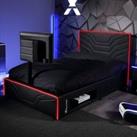 X Rocker Oracle Gaming TV Bed Frame with Neo Fibre LED Black
