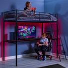 X Rocker HQ High Sleeper Gaming Bed with Desk Black