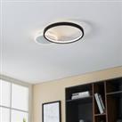 EGLO Gafares LED Flush Ceiling Light Black