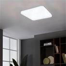 EGLO Frania-S 28cm LED Square Crystal Effect Flush Wall and Ceiling Light White