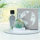 Earths Aura Fragrance Lamp with Frosted Earth Fragrance Gift Set Green