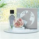 Earths Magma Fragrance Lamp with Frosted Earth Fragrance Gift Set Red