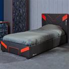 X Rocker Cerberus MKII Ottoman Bed Frame Carbon Red
