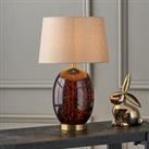 Lucien Tortoiseshell Glass Tall Table Lamp Taupe