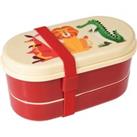 Rex London Colourful Creatures Bento Lunch Box with Cutlery Red