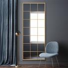 Fenestra Modern Window Full Length Wall Mirror Gold