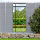 Penestra Modern Rectangle Indoor Outdoor Wall Mirror Black