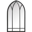 Arcus Window Arched Indoor Outdoor Wall Mirror Black
