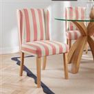 Oswald Dining Chair, Striped Print Coral