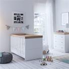 Burlington Cot Bed and 3 Drawer Chest Nursery Set White