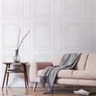 Ornate Panelling Flat Wallpaper Grey