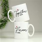 Personalised Set of 2 Together Forever Mugs White