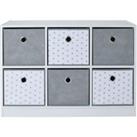 Llyod Pascal 6 Cube Shelving Unit, Grey Stars Grey