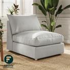 Full Circle Austin Tonal Weave Modular Armless Sofa Piece Silver