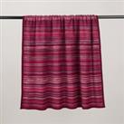 Supersoft Reva Stripe Cotton Blanket Plum Purple
