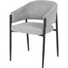 Set of 2 Herbie Curved Back Boucle Dining Chairs Grey