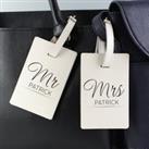 Personalised Couples Classic Cream Leather Luggage Tags Cream