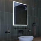 Croydex Lindley Frosted Edge LED Bathroom Wall Mirror Clear