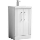 Deco Floor Standing 2 Door Vanity Unit with Basin Satin White
