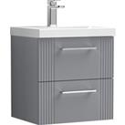 Deco Wall Mounted 2 Drawer Vanity Unit with Basin Satin Grey