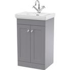 Classique Floor Standing 2 Door Vanity Unit with Basin Satin Grey