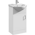 Mayford 1 Door Vanity Unit with Round Basin Gloss White