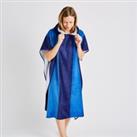 Catherine Lansfield Stripe Hooded Cotton Towel Poncho Blue