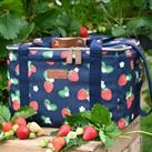 Strawberries & Cream Luxury 18 Litre Insulated Family Picnic Cool Bag Navy