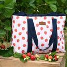 Strawberries & Cream 25 Litre Insulated Family Picnic Tote Bag with Shoulder Strap Pink