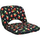 Strawberries & Cream 5 Position Fold Flat Picnic Chair with Carry Handle Navy Blue/Red