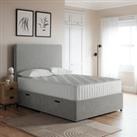Luxury Side Ottoman Bed Frame, Teddy Fabric Grey