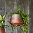 Soho Aged Leather Strap Hanging Plant Pot Copper