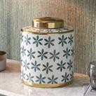 Thea Gold Leaf Ceramic Decorative Ginger Jar Green