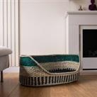Green Trim Seagrass Pet Bed Green