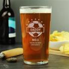 Personalised Football Pint Glass Clear