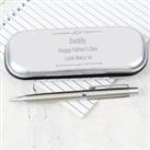 Personalised Scroll Pen and Box Set Silver