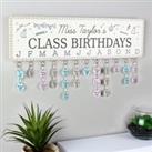 Personalised Classroom Office Birthday Planner Plaque with Customisable Discs White/Black